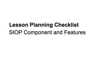 SIOP Lesson Planning